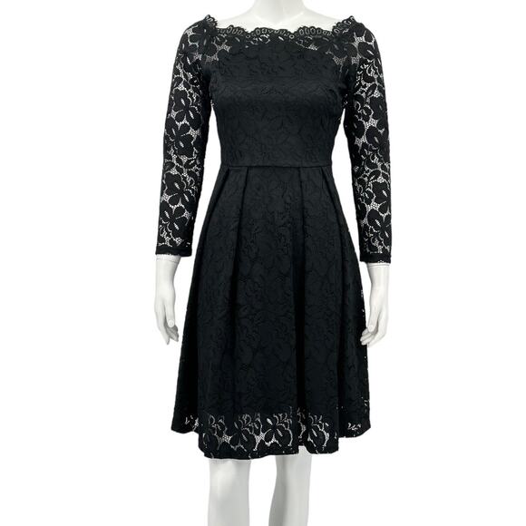 Miss May Dress Womens Medium Black Lace Floral Wedding Cocktail Whimsigoth Party - Picture 1 of 9